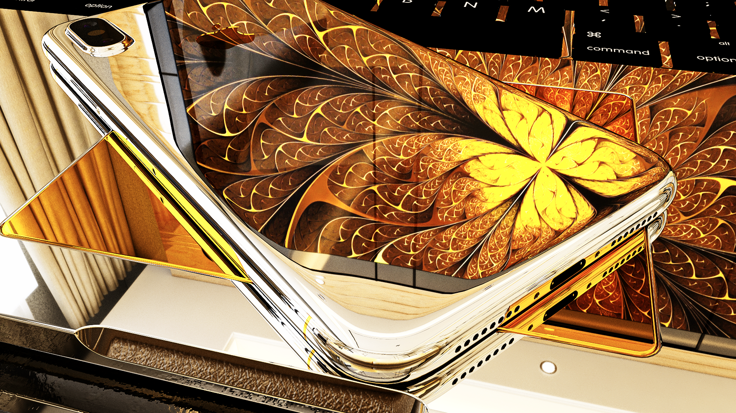 iPhone Xs Gold 24k Белое Золото 999 пробы Подарок руководителю